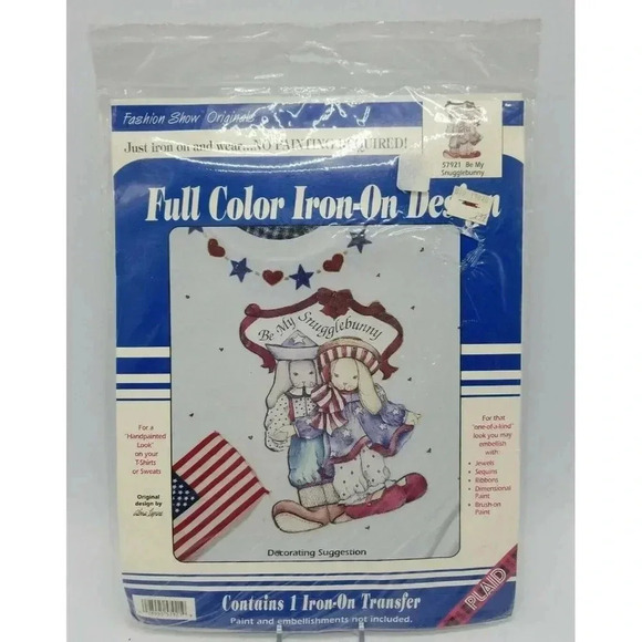 Fashion Show Originals "Be My Snugglebunny" Full Color Iron On Design Dead Stock - Picture 1 of 6